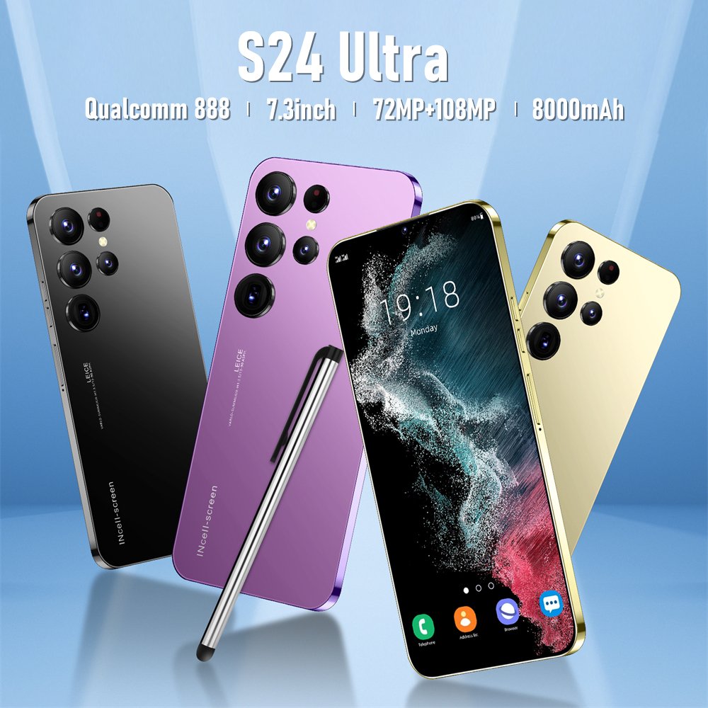 2024 Hot sale 5G Smarephone S24 Ultra original 7.3 inch 16GB+1TB 108MP HD Beauty Camera Smartphone Cell Mobile Phone